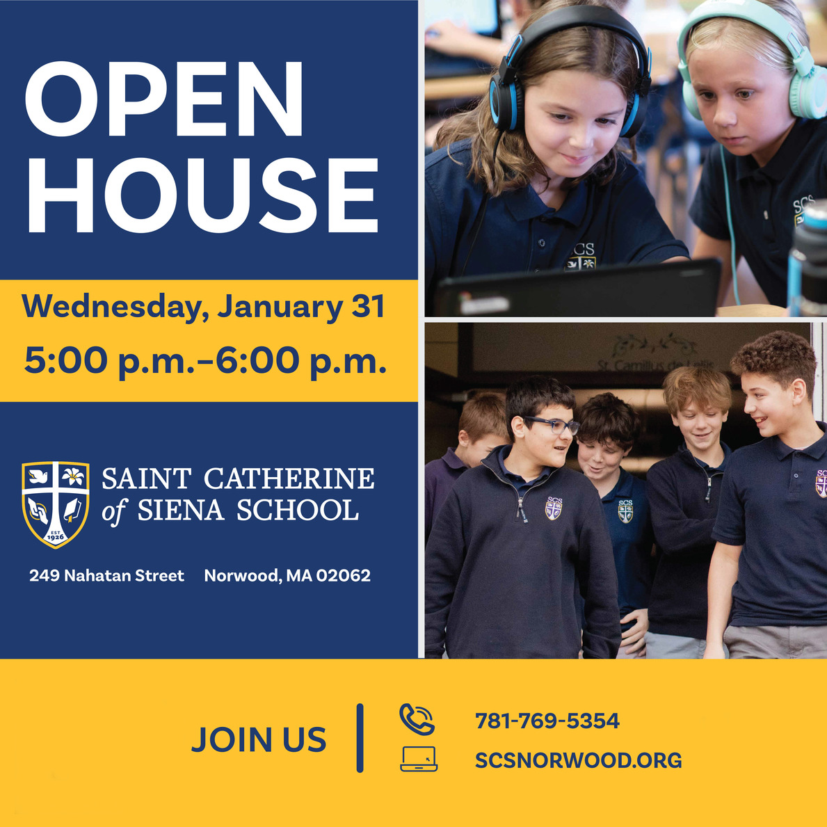 Catholic Schools Office Spring Open House Dates Boston, MA